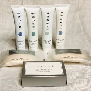 Infuse 8-in-1 Travel Hotel Size Bath & Body Skincare Amenities Kit in Case New